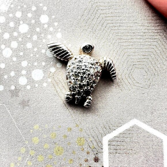 Sterling Silver Womans Earrings Turtles Cubic Zirconia Best Gift Idea For Her - Picture 3 of 4